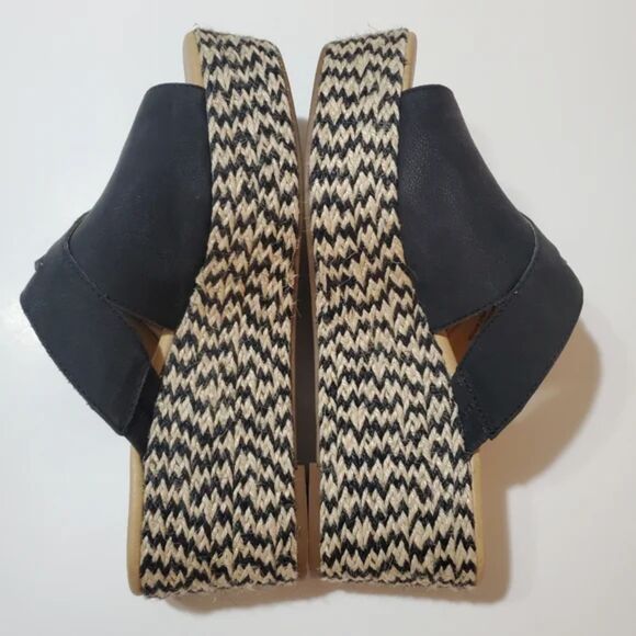 Lucky Brand / Genzy Platform Espadrille Wedge Sandals in Black / Size 8.5 - Picture 11 of 15